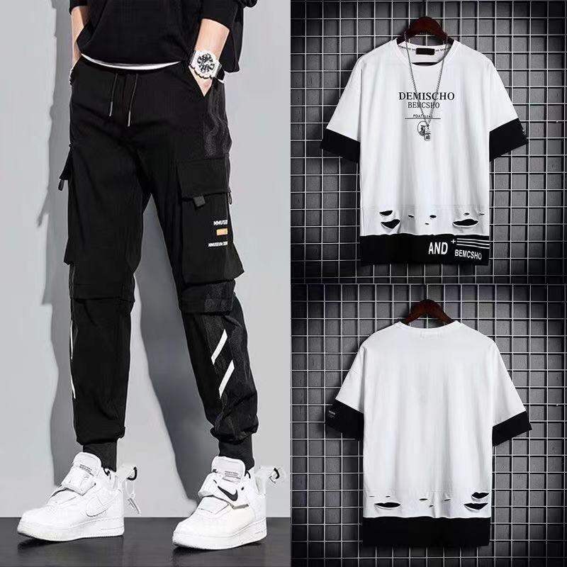 白色T恤02+黑色褲子01