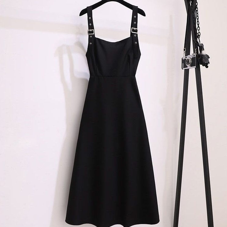 黑色揹帶裙/單品