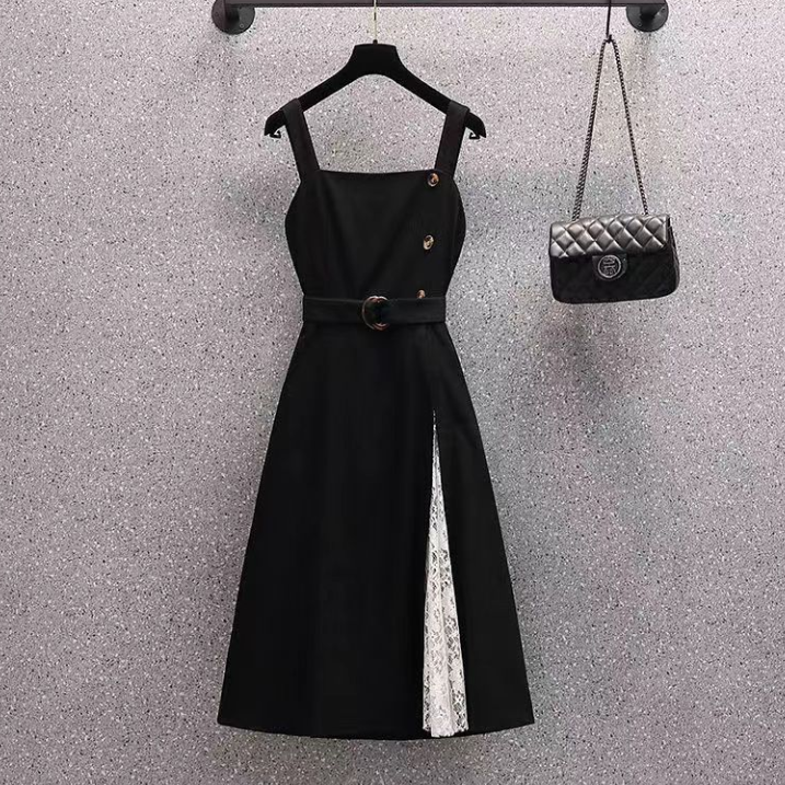 黑色吊帶洋裝/單品