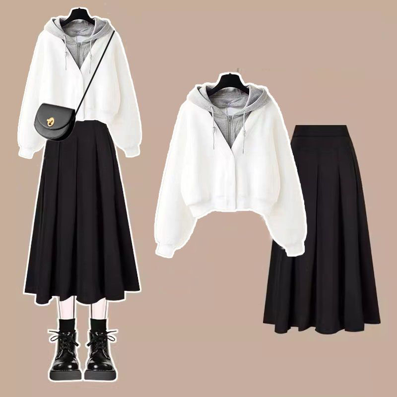 白色/夾克+黑色/裙類